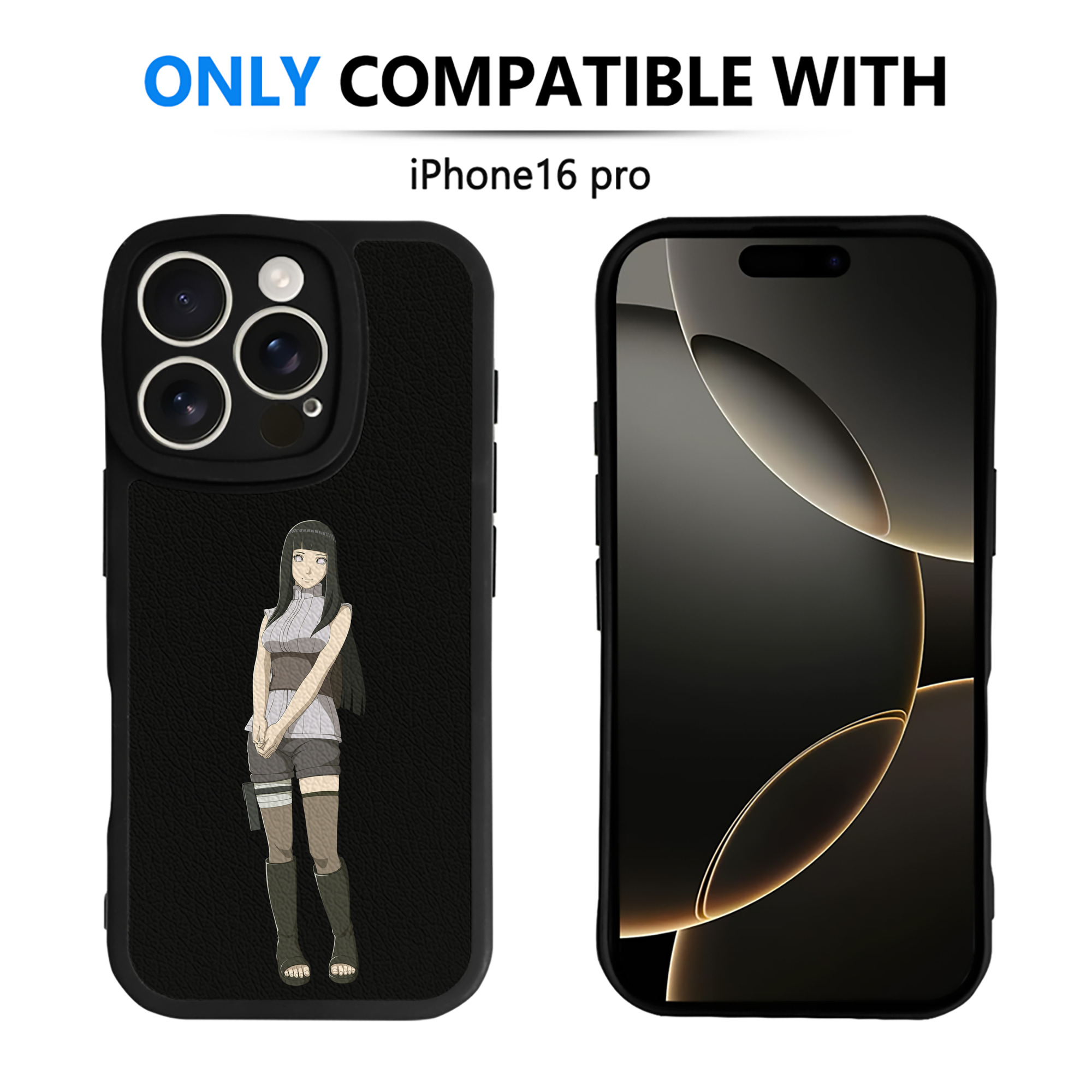 （画像用） NARUTO -ナルト- 日向ヒナタ Hyūga Hinata 【iPhone 16シリーズ対応】シリコンスマホケース（レザー調） 材質：シリコン
